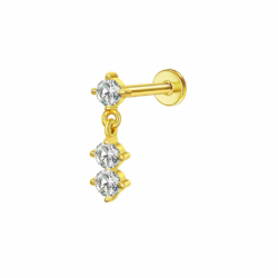 Gold Dangling CZ