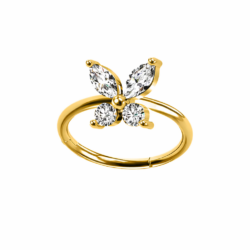 Butterfly CZ Clicker Ring
