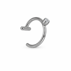Bezel CZ Bar End Hoop