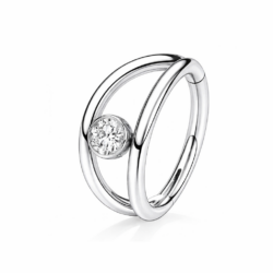 Double Hoop Center CZ Clicker Ring