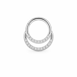 Double Line CZ Clicker Ring