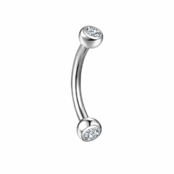 Double CZ Curved Barbell