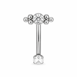 Beaded Cluster Curved Barbell