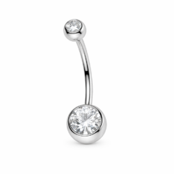 Double CZ Belly Ring